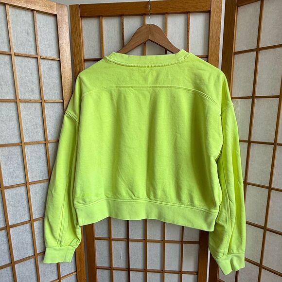 Lululemon Perfectly Oversized Crop Crew Neon Garment Dye Solid Highlight Yellow - Picture 3 of 9